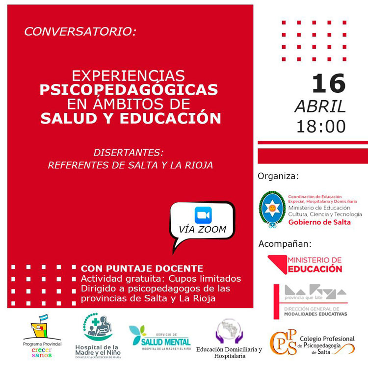 Conversatorio “Experiencias Psicopedagógicas en ámbitos de salud y educación”