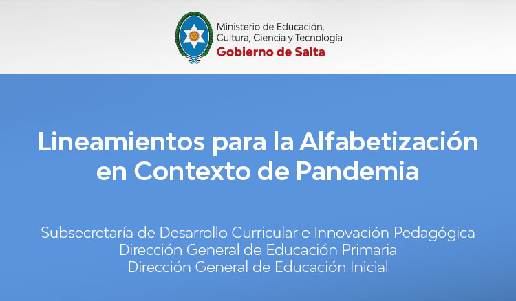 Lineamientos para la Alfabetización en Contexto de Pandemia