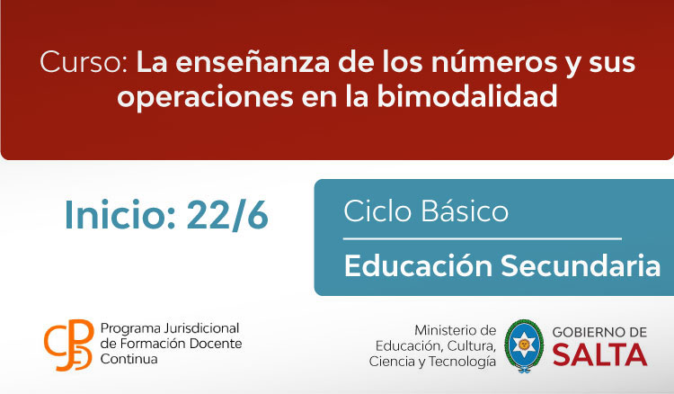 Curso: La enseñanza de los números y sus operaciones en la bimodalidad Curso: La enseñanza de los números y sus operaciones en la bimodalidad