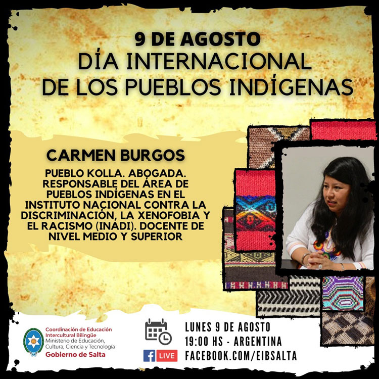 Brindarán un encuentro virtual en el marco del Día Internacional de los Pueblos Indígenas