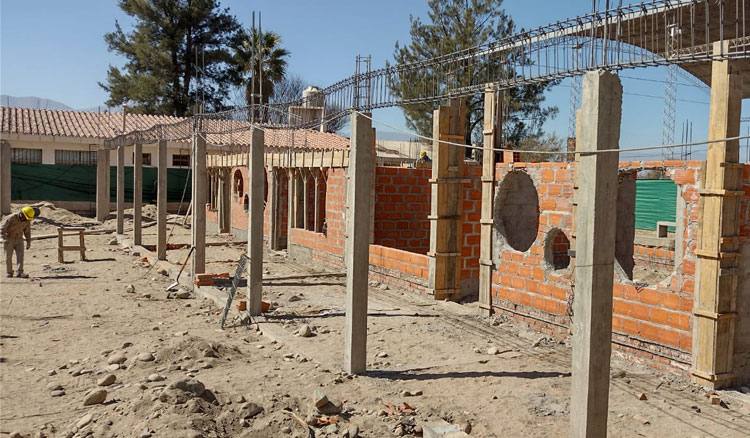 Fotografía de las obras en la escuela Facundo Zuviría de Cafayate