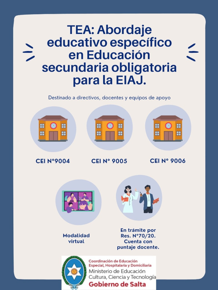 Curso de formación para los CEI: TEA: Abordaje educativo específico en Educación secundaria obligatoria para la EIAJ.