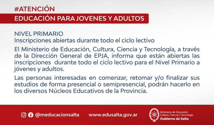 Imagen Educación para Jóvenes y Adultos