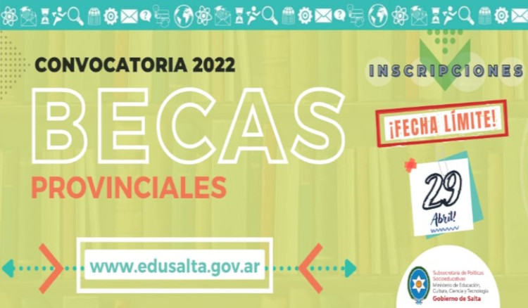 Se extiende del Plazo de Inscripciones para las Becas Provinciales de Nivel Superior Se extiende del Plazo de Inscripciones para las Becas Provinciales de Nivel Superior