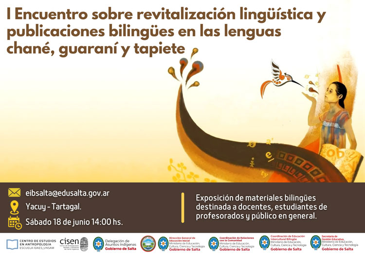 Imagen Primer Encuentro sobre revitalización lingüística y publicaciones bilingües en chané, guaraní y tapiete