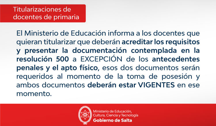 Imagen Titularizaciones de docentes de primaria