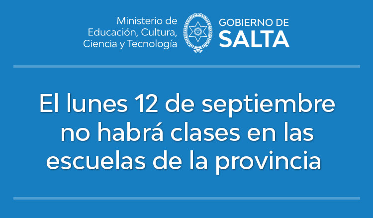 Imagen El lunes 12 de septiembre no habrá clases en las escuelas de la provincia