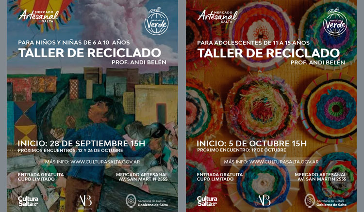 Imagen Talleres gratuitos de arte reciclado en el Mercado Artesanal de Salta