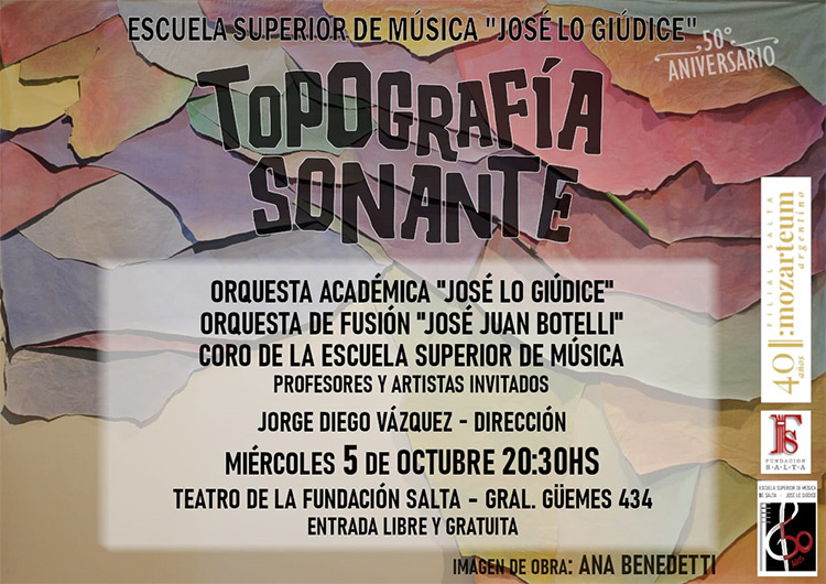 Se prepara el concierto “Topografía Sonante” por el 50° aniversario de la Escuela Superior de Música de la Provincia