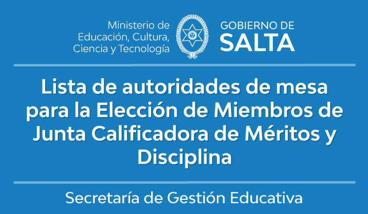 Lista de autoridades de mesa para las elecciones de miembros de junta Lista de autoridades de mesa para las elecciones de miembros de junta