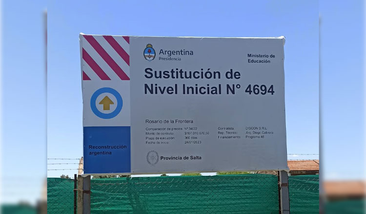 Inició la construcción de una nueva sala de nivel inicial en Rosario de la Frontera Inició la construcción de una nueva sala de nivel inicial en Rosario de la Frontera