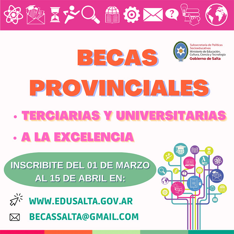 El 1 de marzo comienzan las inscripciones para acceder a las becas Provinciales El 1 de marzo comienzan las inscripciones para acceder a las becas Provinciales