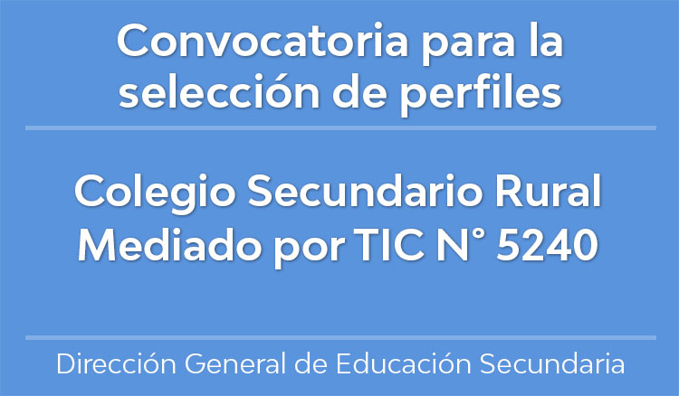 Convocatoria para la selección de perfiles Colegio Secundario Imagen Convocatoria para la selección de perfiles Colegio Secundario