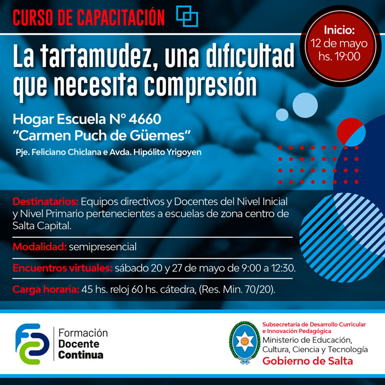 Capacitación: “La tartamudez una dificultad que necesita comprensión Imagen Capacitación: “La tartamudez una dificultad que necesita comprensión