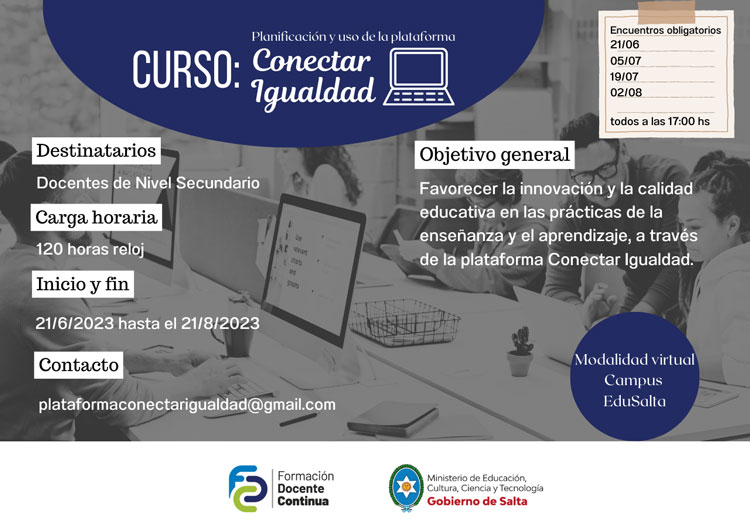 Curso Planificación y uso de la plataforma Conectar Igualdad Imagen Curso Planificación y uso de la plataforma Conectar Igualdad