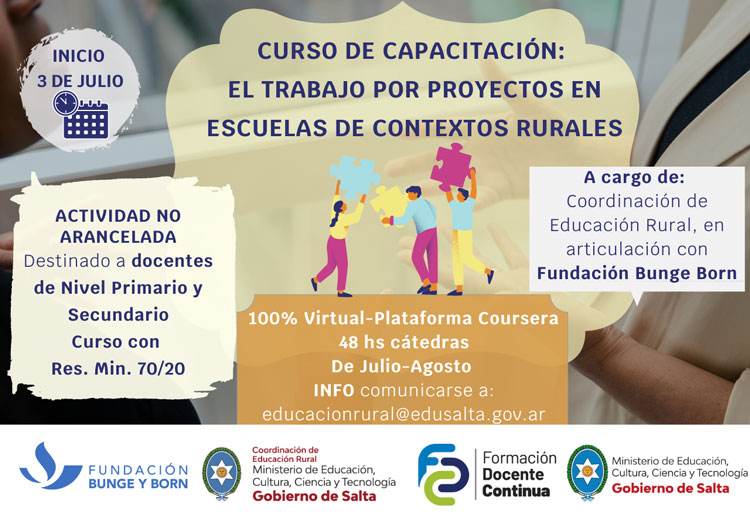 Capacitación docente sobre proyectos en escuelas de contextos rurales Imagen Capacitación docente sobre proyectos en escuelas de contextos rurales