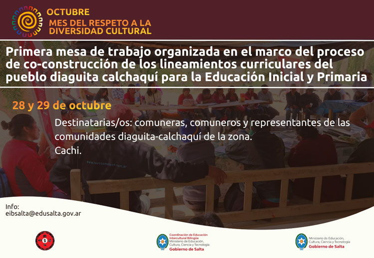 Imagen Primera mesa de trabajo sobre lineamientos curriculares del pueblo diaguita calchaquí para educación inicial y primaria
