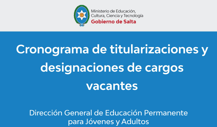 Cronograma de titularizaciones y designaciones de cargos vacantes de nucleos educativos y de contexto de encierro dependientes de la dirección general de EPJA año 2024