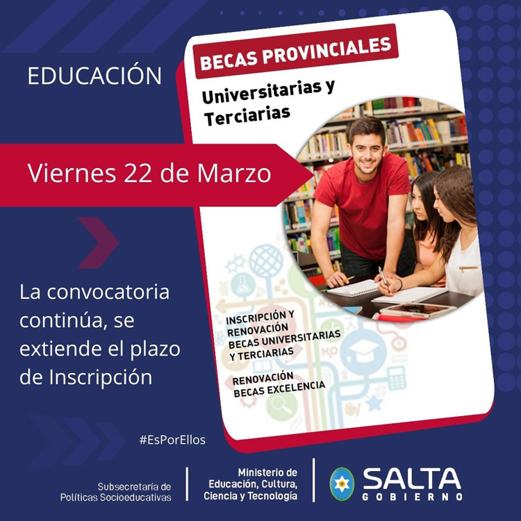 Se amplía la fecha de las Becas Provinciales 2024 Imagen: Se amplía la fecha de las Becas Provinciales 2024