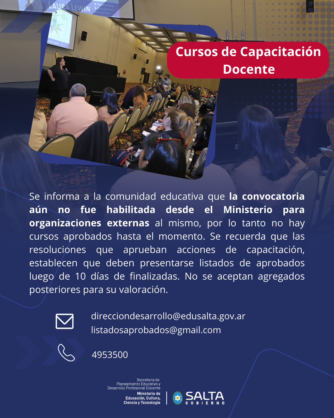 Importante: comunicado sobre capacitaciones docentes Imagen: Importante: comunicado sobre capacitaciones docentes