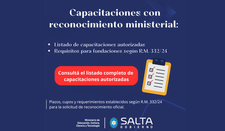 Capacitaciones con reconocimiento ministerial Imagen: Capacitaciones con reconocimiento ministerial