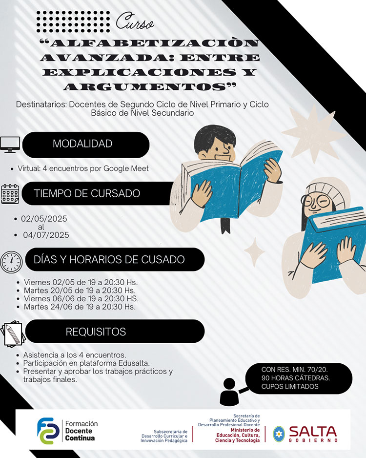 Imagen: Curso Alfabetización Avanzada, entre explicaciones y argumentos