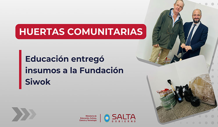 Imagen: Educación entregó insumos a la Fundación Siwok para huertas comunitarias