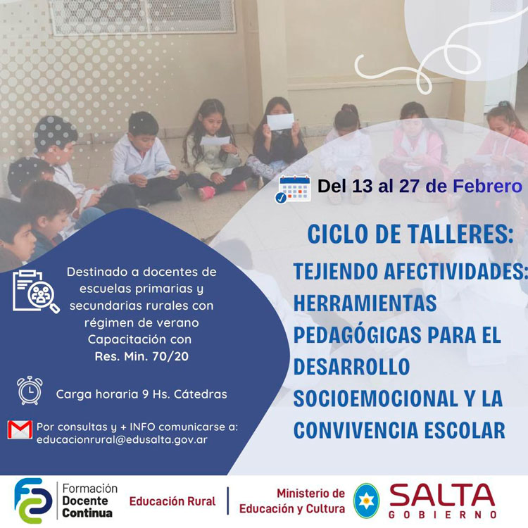 Imagen: Educación convoca a docentes rurales a capacitarse en desarrollo socioemocional y convivencia escolar
