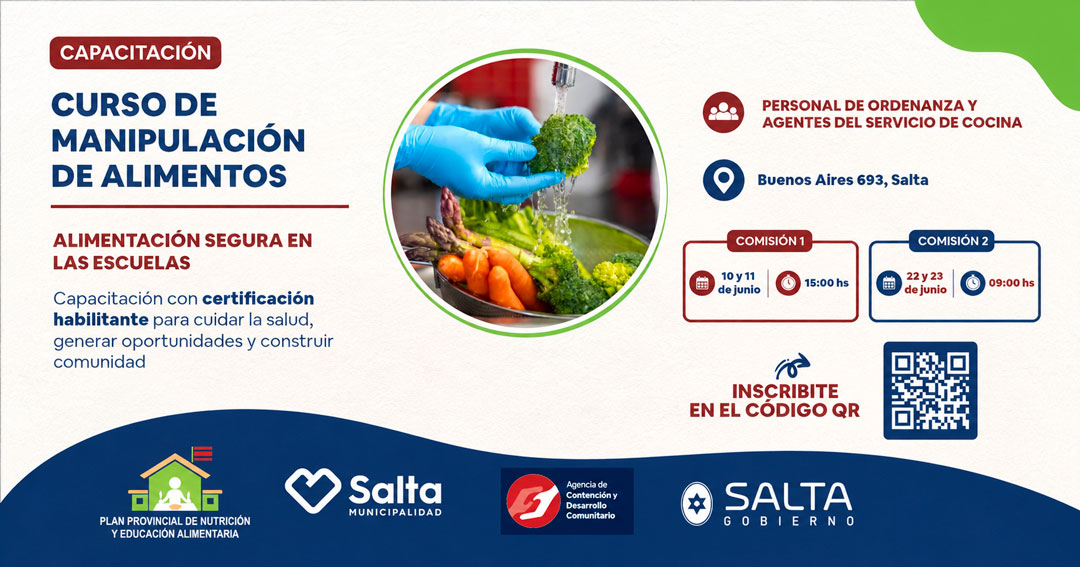 Fotografía: Educación invita al personal de comedores escolares a capacitarse y obtener la certificación en manipulación de alimentos