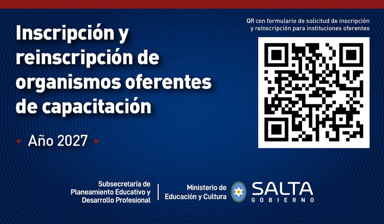 Abren las inscripciones y reinscripciones de organismos oferentes de capacitación docente para 2027