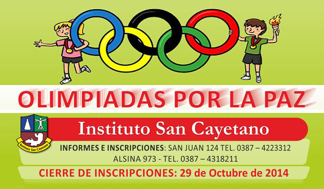 El Instituto San Cayetano organiza las Olimpiadas por la Paz El Instituto San Cayetano organiza las Olimpiadas por la Paz