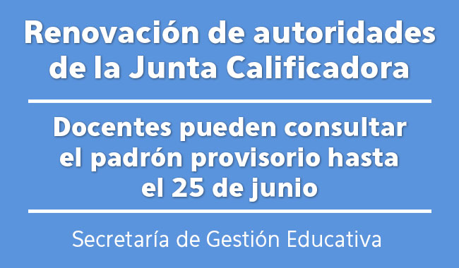 Renovación de la Junta Calificadora