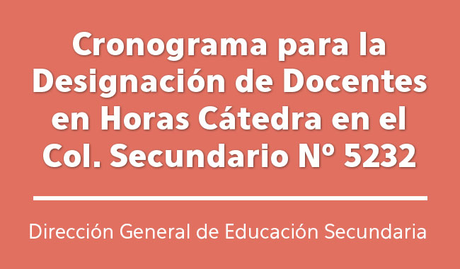 Cronograma para la Designación de Docentes en Horas Cátedra