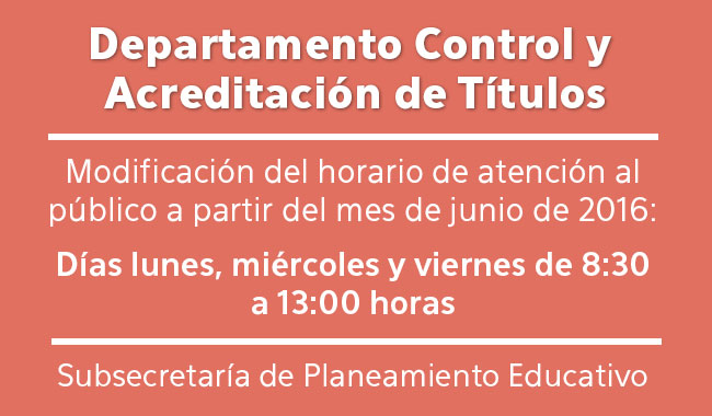 Dpto Control y Acreditación de Títulos