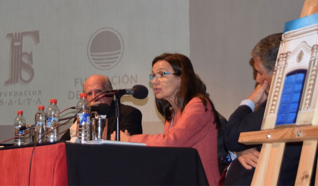 La ministra Berruezo expuso en la presentación de un libro elaborado por las fundaciones de Salta y Tucumán