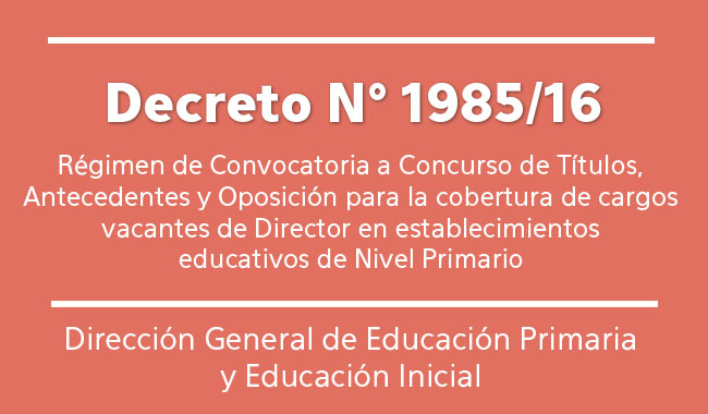 Decreto Nº 1985-16