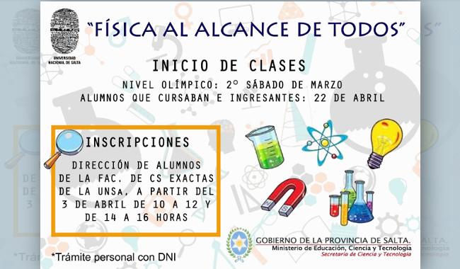 Inscripciones abiertas para el taller Física al alcance de todos