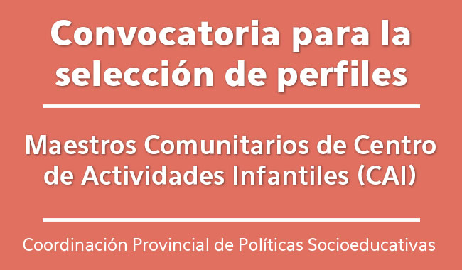 Convocatoria selección de Maestros Comunitarios Convocatoria selección de Maestros Comunitarios