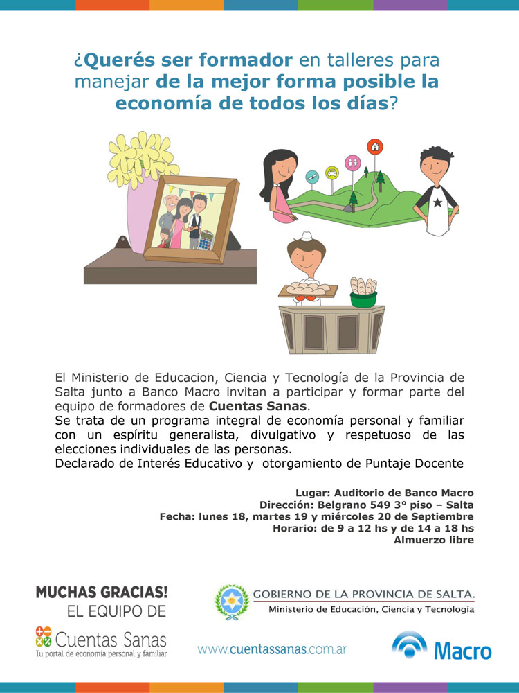 Capacitación docente “Cuentas Sanas” Capacitación docente “Cuentas Sanas”