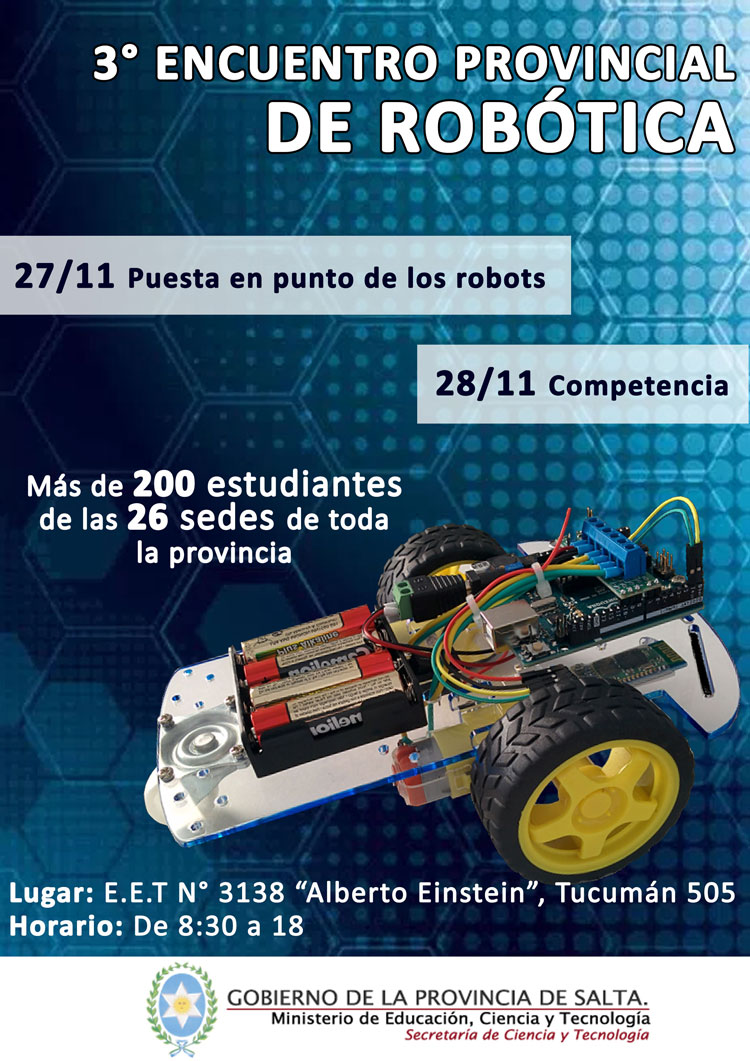 Más de 200 estudiantes participarán del 3° Encuentro Provincial de Robótica