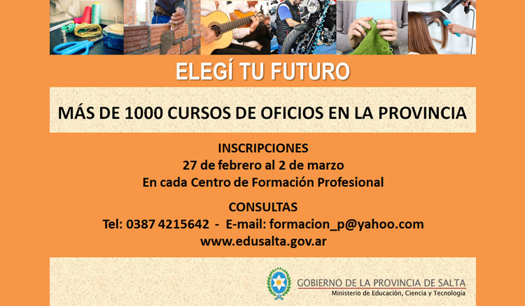 El Ministerio de Educación brinda gratuitamente más de 1000 cursos de oficios El Ministerio de Educación brinda gratuitamente más de 1000 cursos de oficios