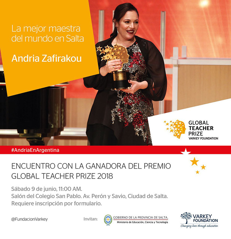 La ganadora del concurso, La mejor maestra del mundo, llega a Salta La ganadora del concurso, La mejor maestra del mundo, llega a Salta