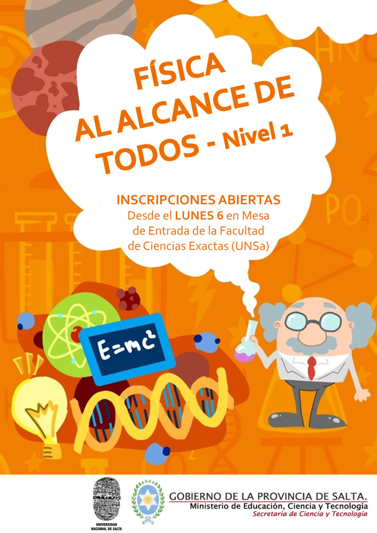 Inscripciones abiertas para el taller “Física al alcance de todos” Inscripciones abiertas para el taller “Física al alcance de todos”