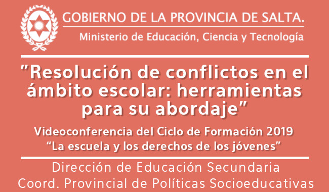 Ciclo de Formación 2019 “La escuela y los derechos de los jóvenes”