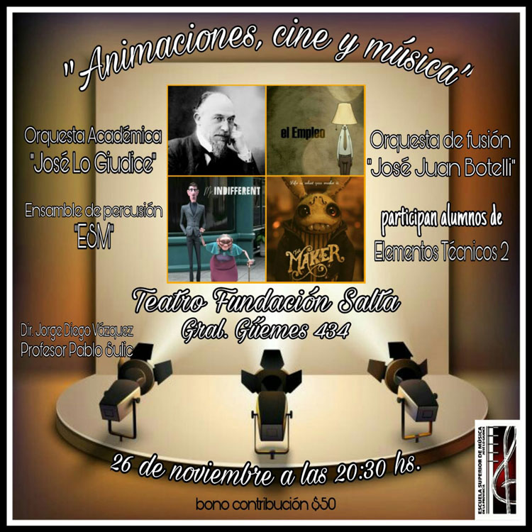 Animación, Cine y Música se conjugarán este 26 de noviembre Animación, Cine y Música se conjugarán este 26 de noviembre
