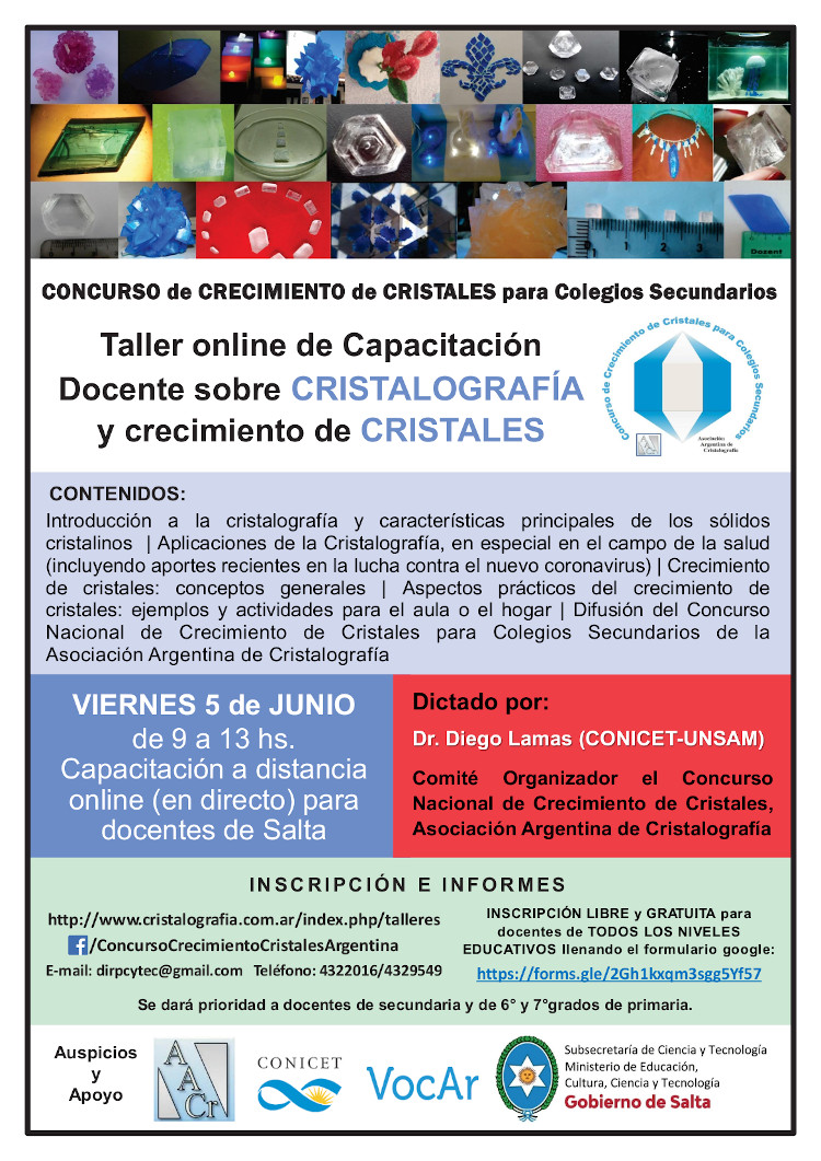 Este viernes, docentes de todos los niveles podrán capacitarse en cristalografía