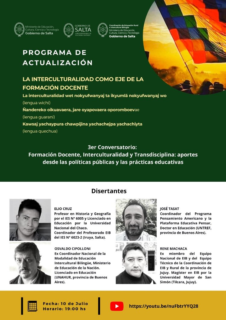 Educación realizará el tercer conversatorio sobre interculturalidad Educación realizará el tercer conversatorio sobre interculturalidad