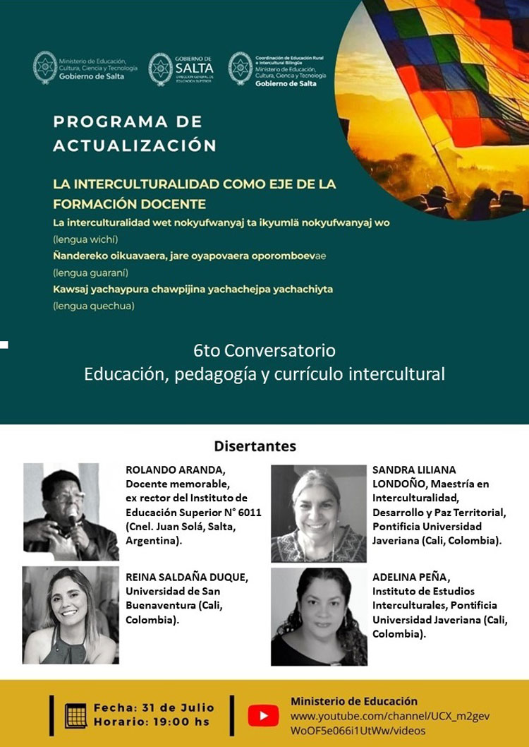 El sexto conversatorio sobre interculturalidad será este viernes