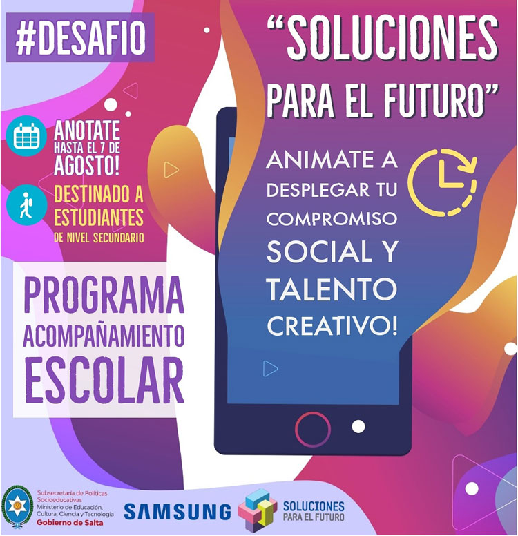 Educación junto a Samsung lanzan una iniciativa para alumnos del nivel secundario Educación junto a Samsung lanzan una iniciativa para alumnos del nivel secundario