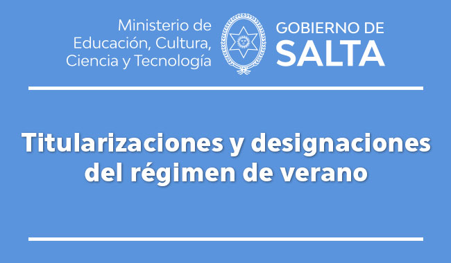 Titularizaciones y designaciones del régimen de verano